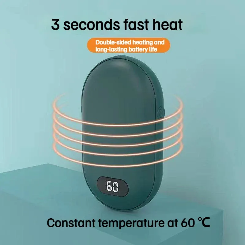 USB Rechargeable Hand Warmer Power Bank 2-In-1 Mini Electric Heater High-Capacity Pocket Warmer For Cold Weather Winter Gift