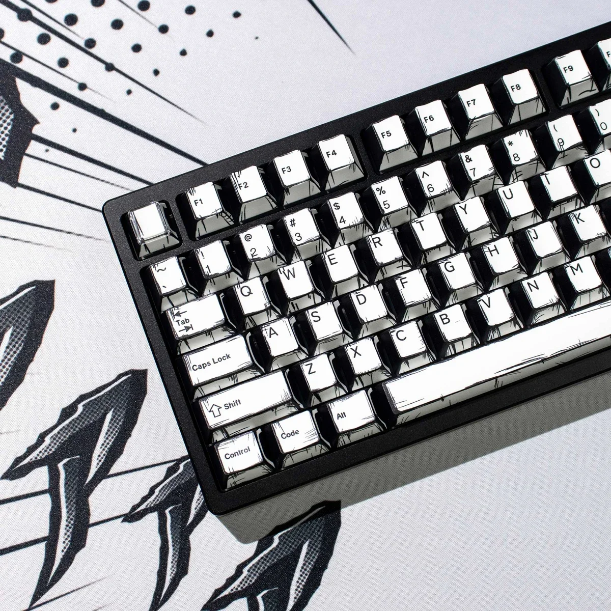 135keys Manga Style White Keycap PBT Heat Sublimated Cherry Profile PBT Key Caps for Mechanical Keyboard Keycaps