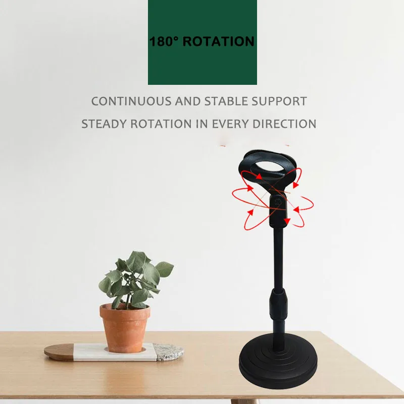 Microphone Desktop Stand with Adjustable Lifting and Weighting Disc Base Shockproof Network Live Broadcast Mic Stand Accessories