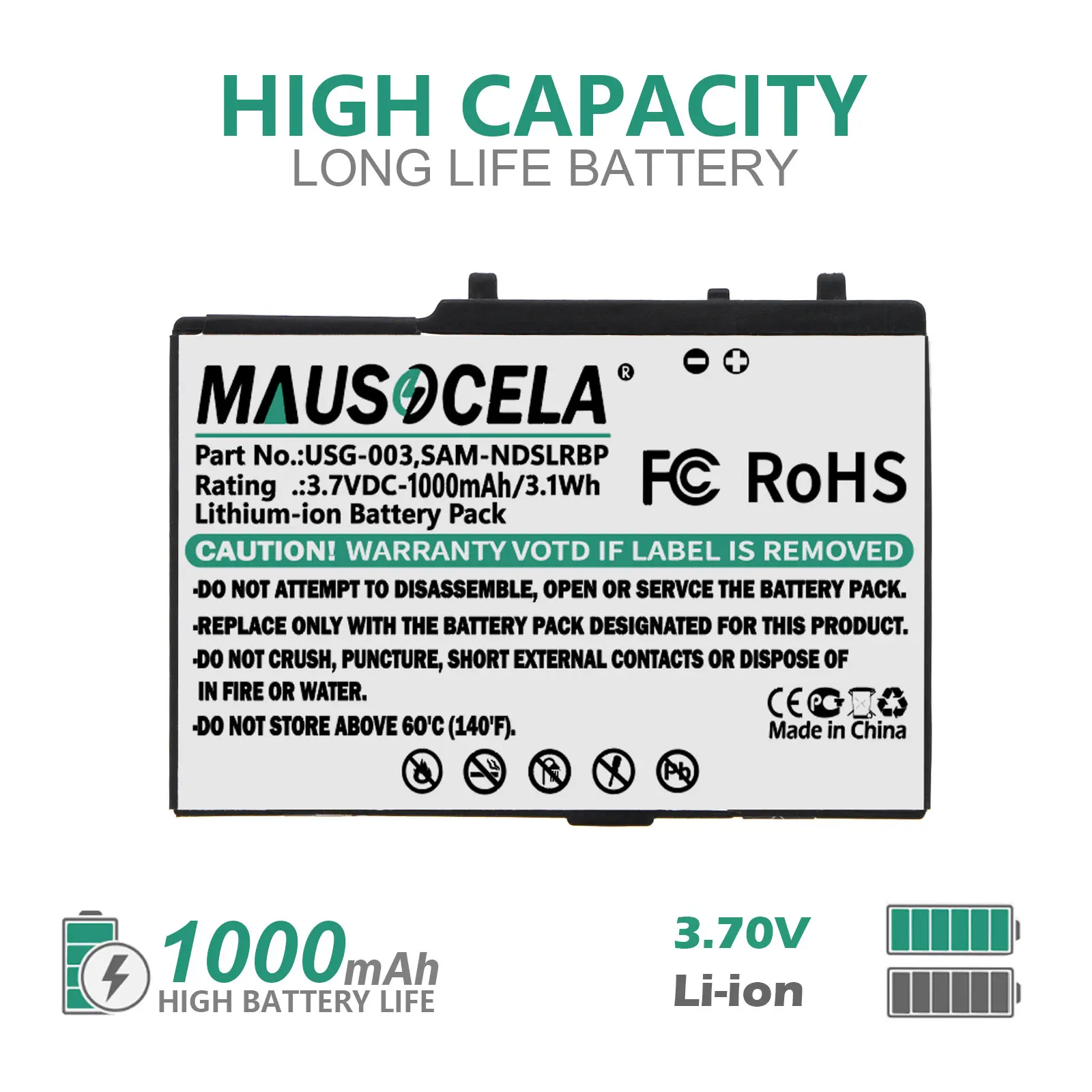 

1000mAh Game Console Battery For Nintendo:DS,C/USG-A-BP-EUR,SAM-NDSLRBP,USG-001,USG-003,DS Lite,--Li-ion--3.70V