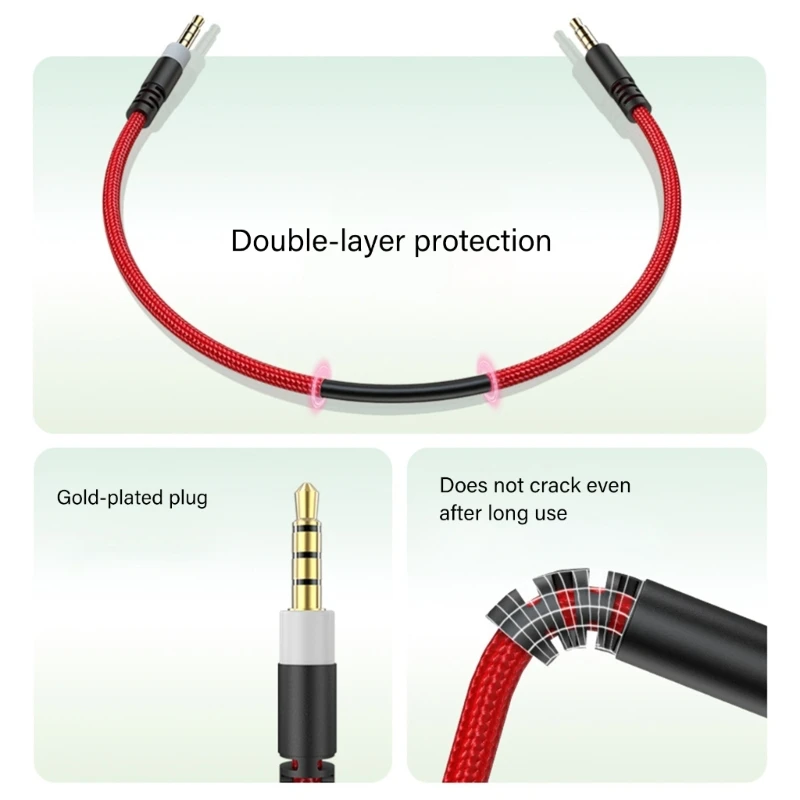 Reinforced Braide Replacement Audios Cable Durability Stable Transmission for Headsets 3.5mm Auxiliary Cord best sale