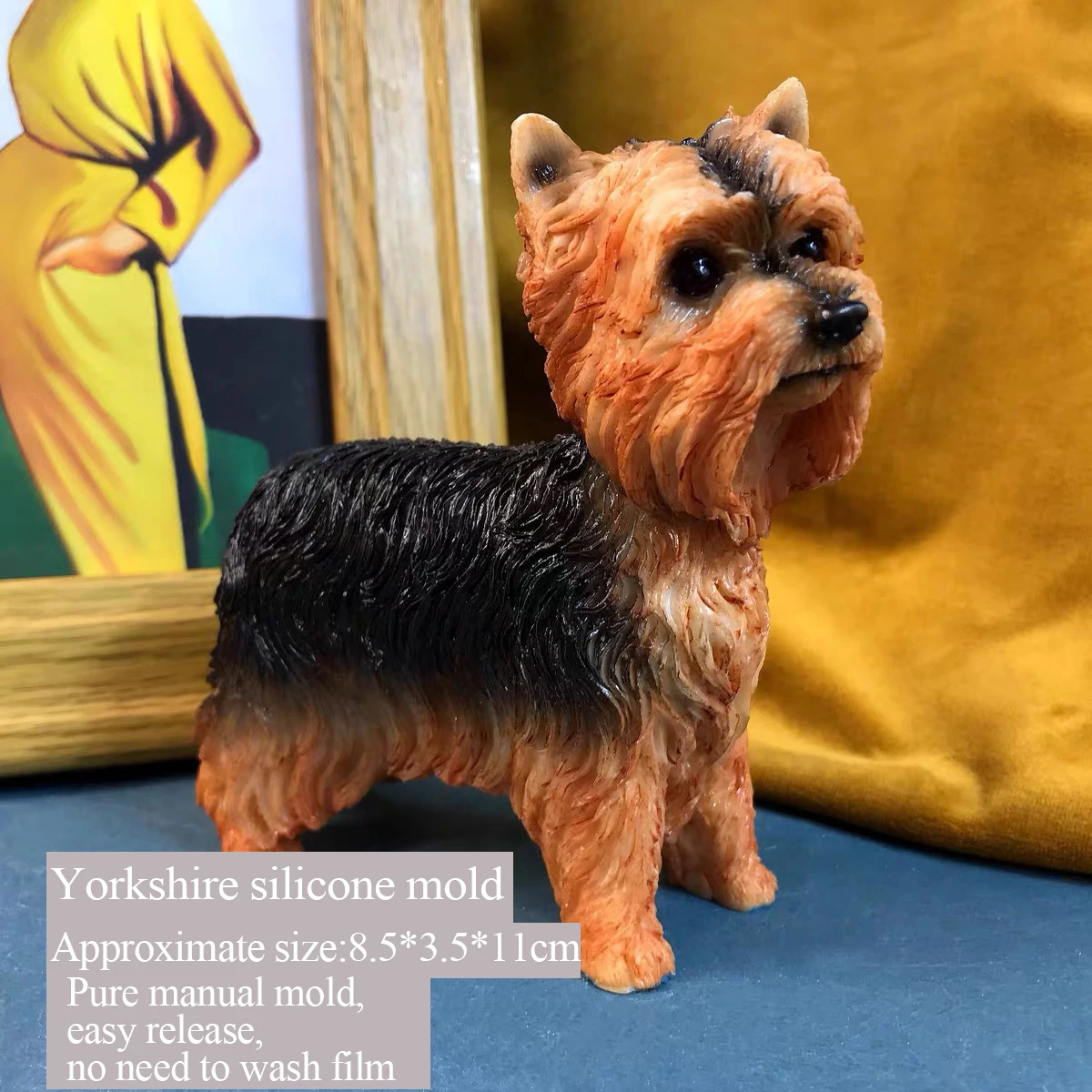 Imagem -05 - Molde de Silicone Tridimensional para Aromaterapia Gesso Bonito Yorkshire Terrier Gota Cola Handmade Diy