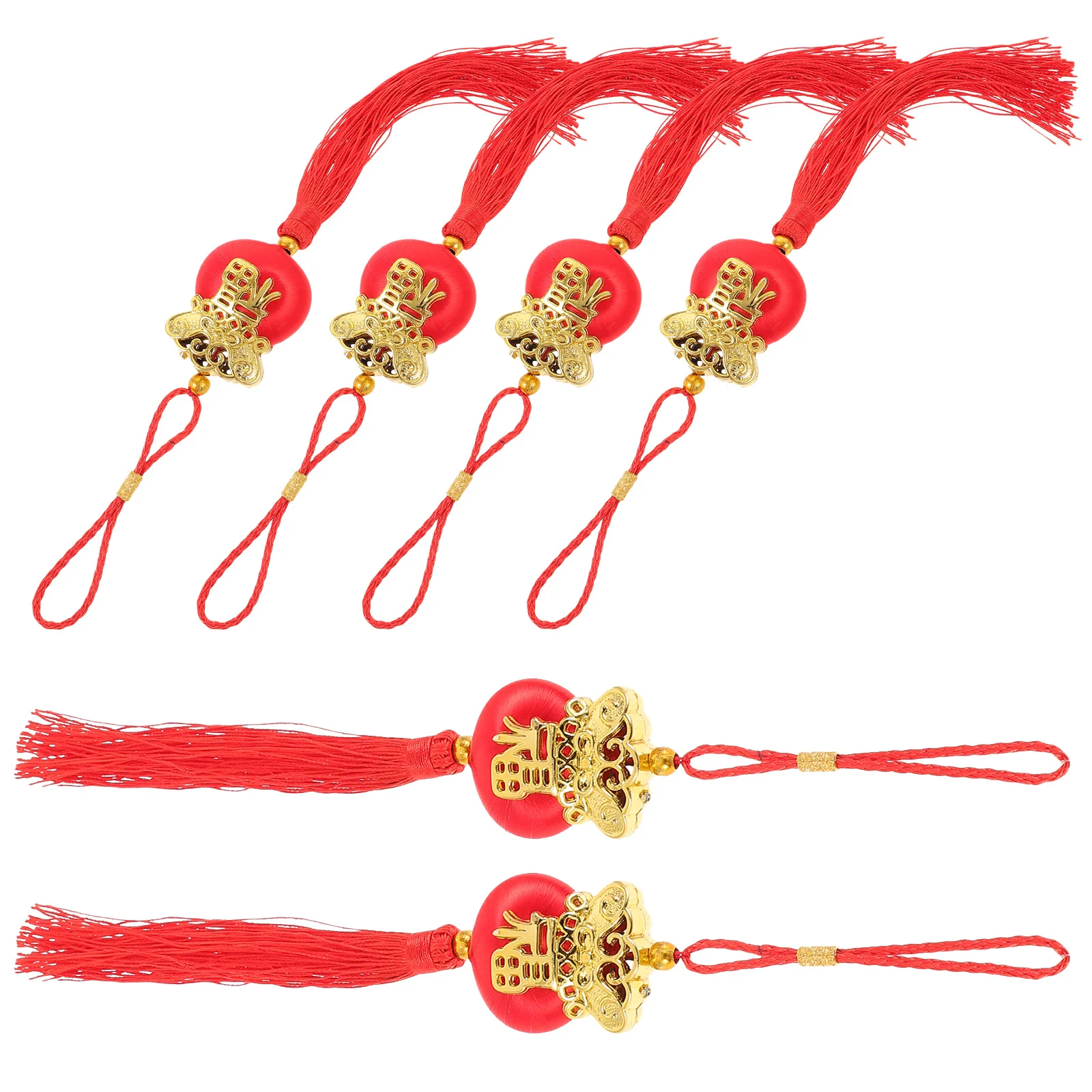 

6Pcs Small Lantern Hanging Ornaments Chinese Style Festival Decor for Spring Festival Bonsai Tree Door Handle Indoor Outdoor Use