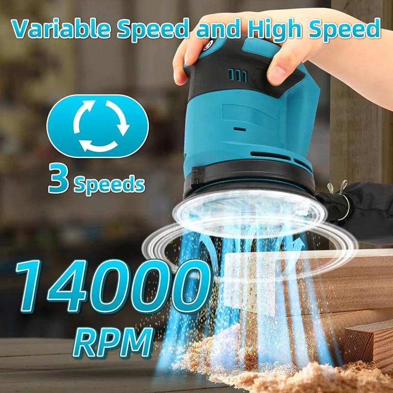 

3 Speed Wood grain Polishing For Makita 18V Cordless Electric Orbital Sander Polisher Machine 125mm Electric grinning Bare Tool