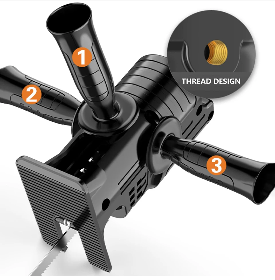 Tragbarer Adapter für Säbelsäge, elektrischer Bohrer zu Kettensäge, optional mit automatischer Kraftstoffzufuhr, für Holz- und Metallschneidwerkzeuge. – Detail 2