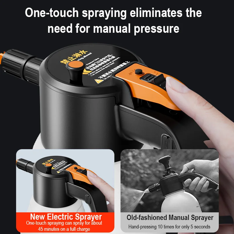 EAFC 1.7L High Pressure Sprayer Electric Spray Bottle Multifunctional Air Pump Nebulizer For Car Washing And Irrigation