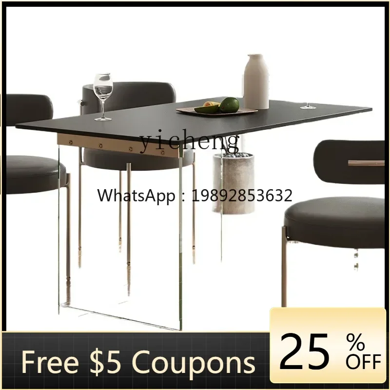WW  rock slab dining table light luxury modern simple small apartment household island dining table