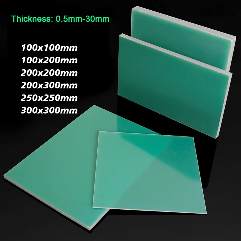 1-3P Thick 0.5-30mm G10 FR4 Light-green Epoxy Resin Board  Glass Fiberglass Laminate Sheet for 3D Printer Craft Mechanical Parts