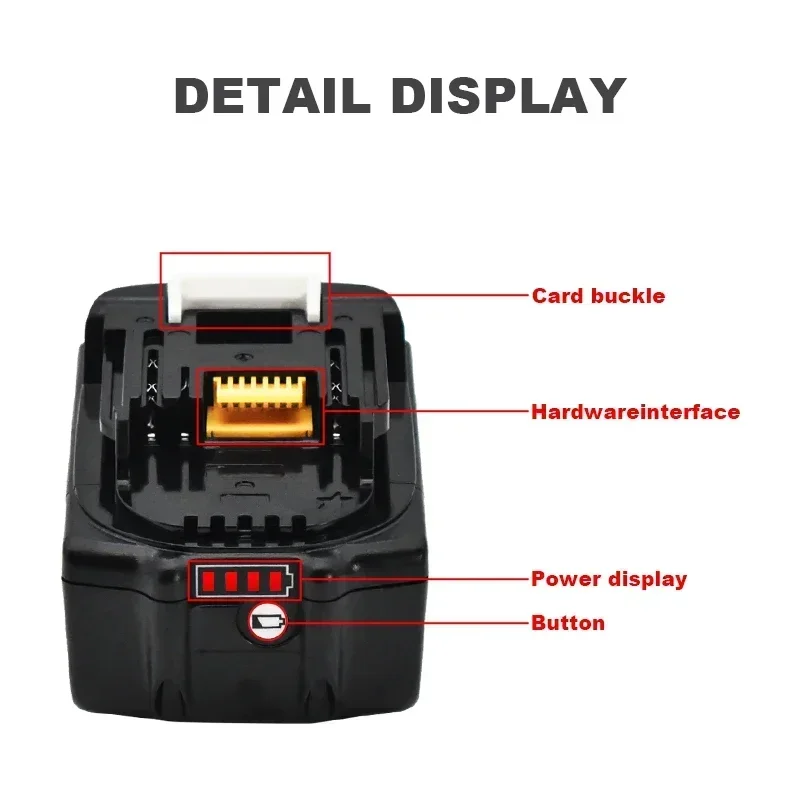 Original For Makita 18V 18000mAh 18.0Ah Rechargeable Power Tools Battery with LED Li-ion Replacement LXT BL1860B BL1860 BL1850