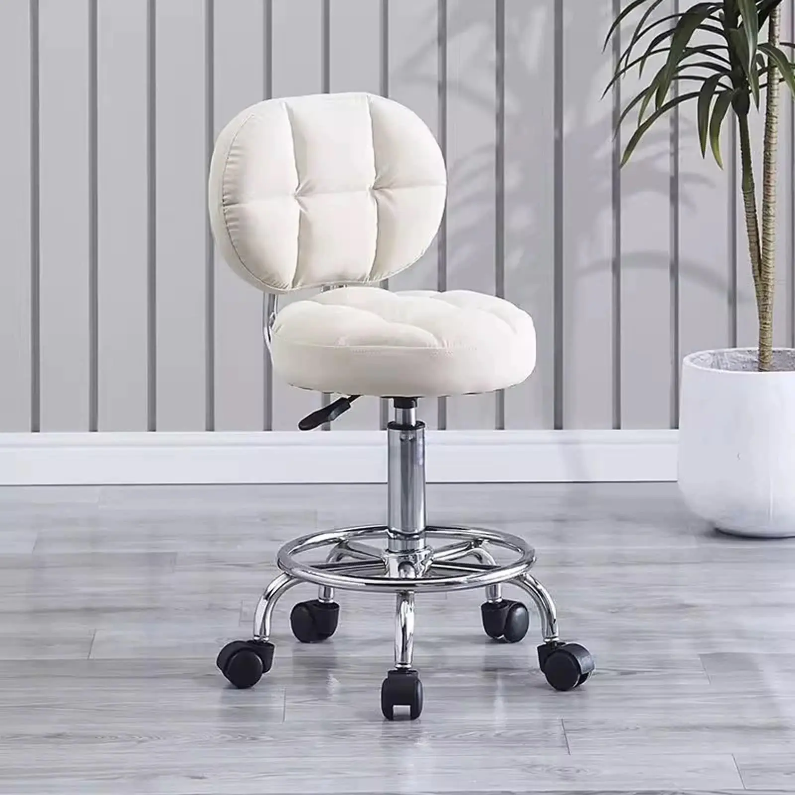 Modern Office Desk Chair Rolling Stool Computer Chair Adjustable Work Home Salon Drafting Swivel Task with Footrest
