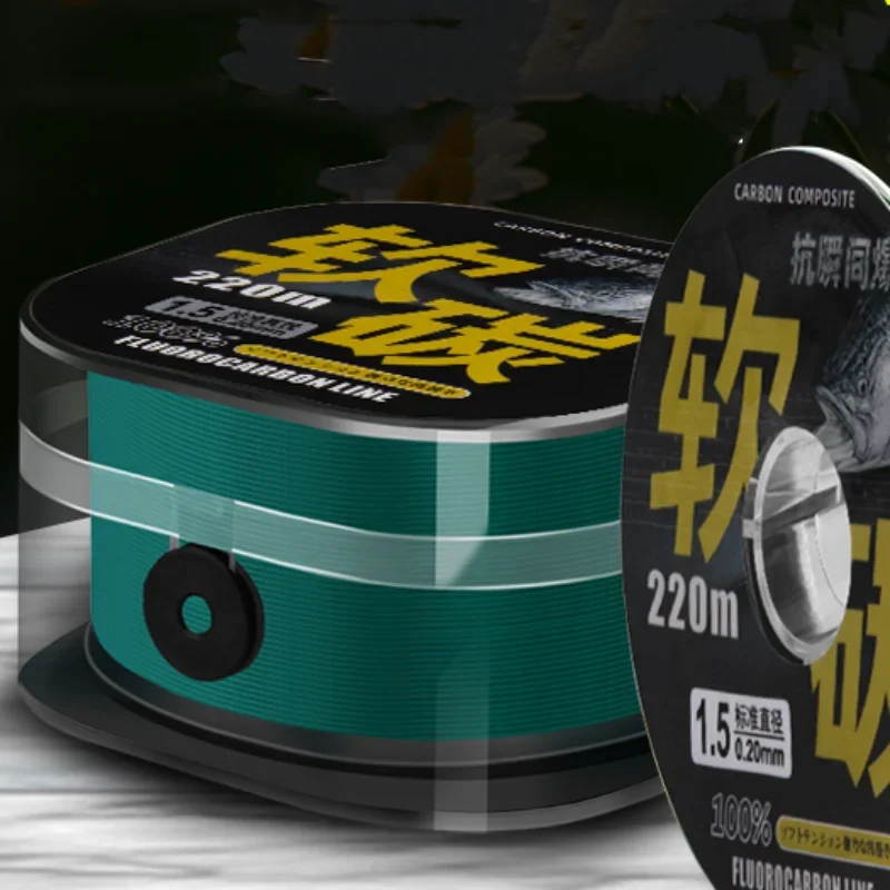 220m Carbon Fiber Nylon Fishing Line Super Soft Main Line Tippet Sea Lure Front Line Wire Wear Resistant Fluorocarbon Line Pesca #3