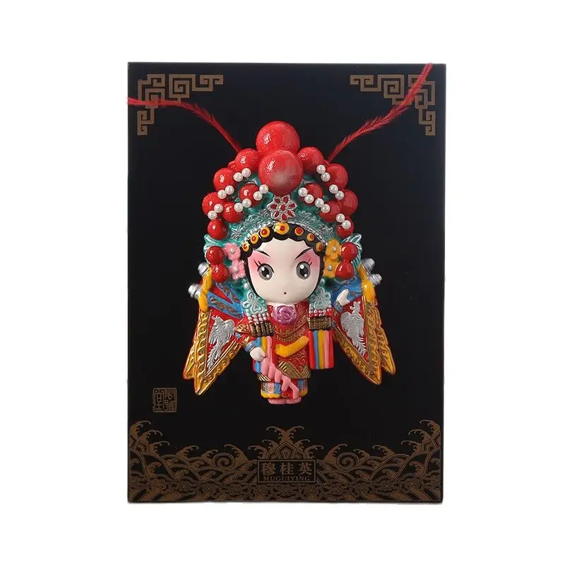 Peking Opera Mask Ornament Folk Crafts Clay Sculpture Decoration Pendant Memorial Tourist Attraction Souvenirs