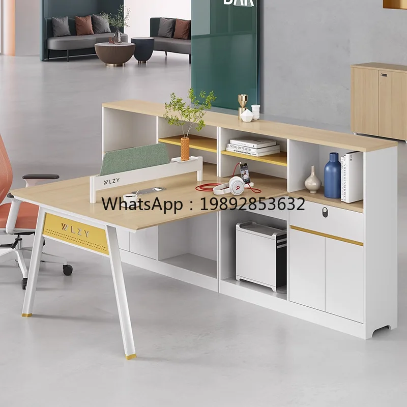 

DF Office Simple Modern Staff Desk Four-Person Office Table Workstation Desk Partition Office and Chair Set