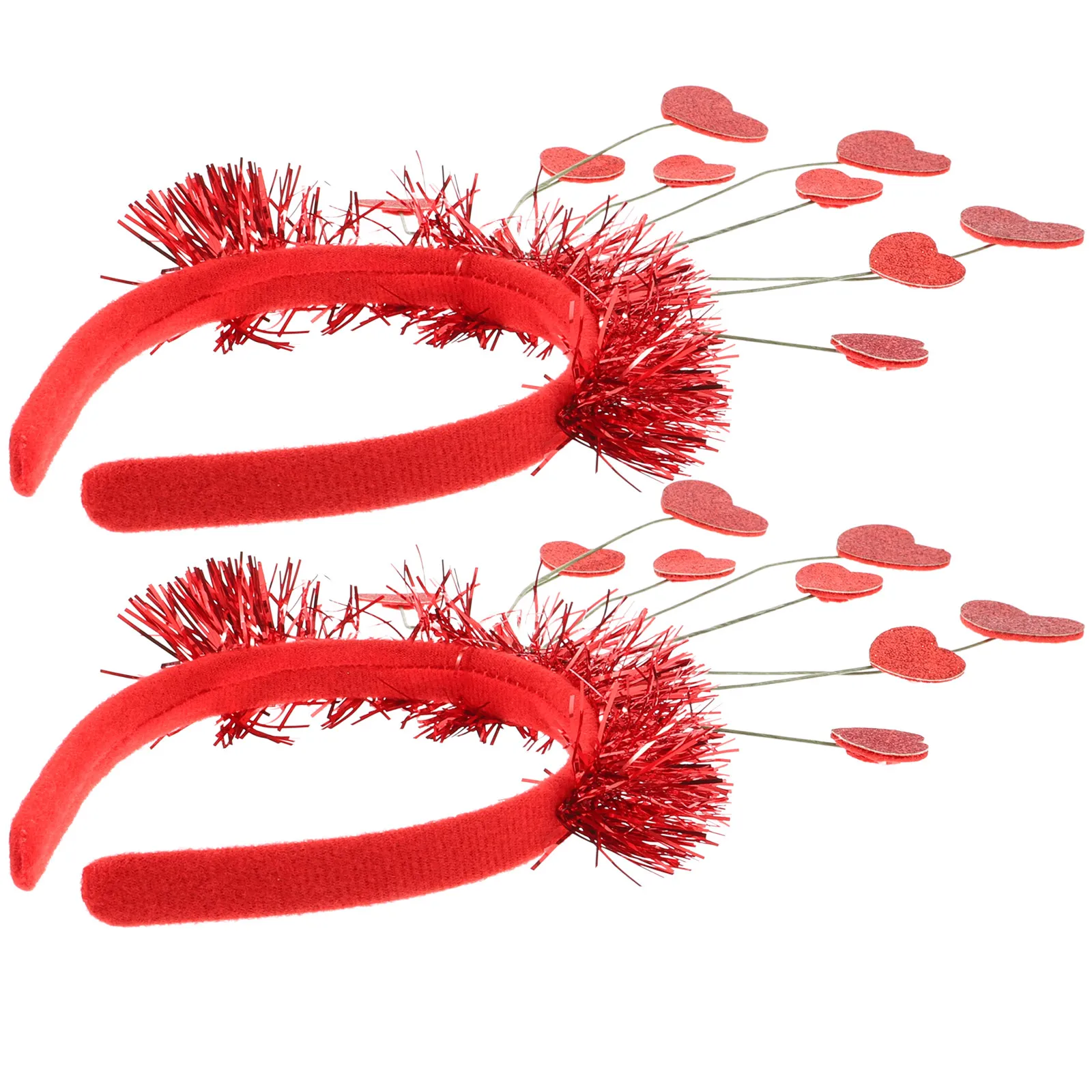 

2Pcs Red Heart Headbands Metal Valentine Hair Bands Wedding Party Hair Accessories Love Headpiece Adults Valentine Headdress