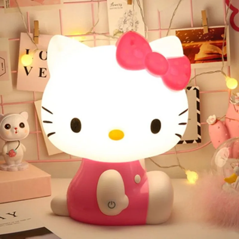Sanrio New HelloKitty Kawaii Anime Cartoon Night Light Desk Lamp Bedroom Fashion Trend Sense of Luxury Eye Protection Sweetness view 5