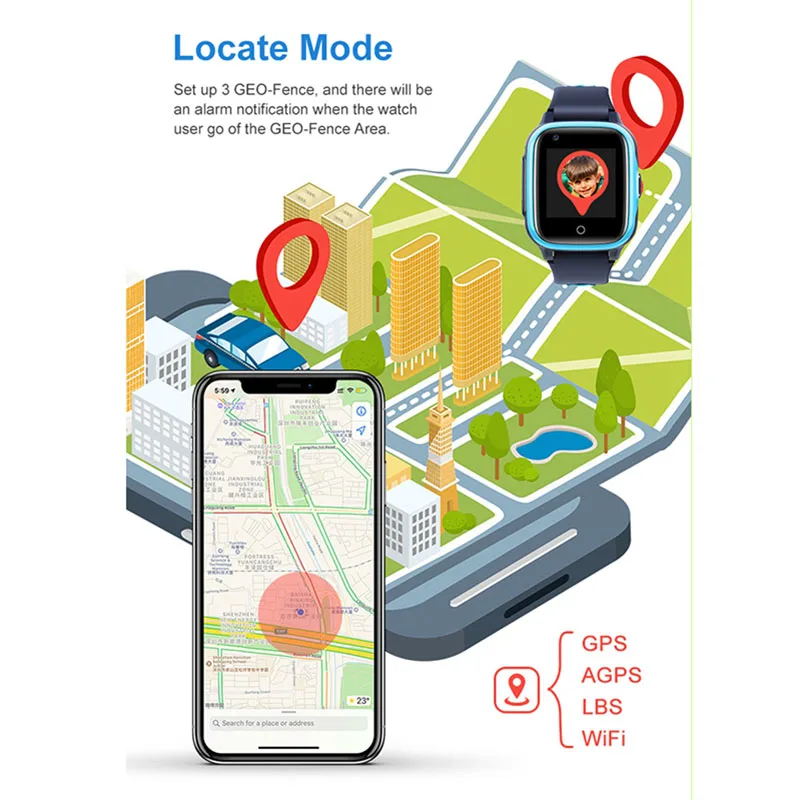 ساعة ونليكس 4G للأطفال الذكية - متتبع GPS/WiFi، مقاومة للماء، كاميرا، مراقبة الموقع، مشغل موسيقى - ساعة أمان للأطفال