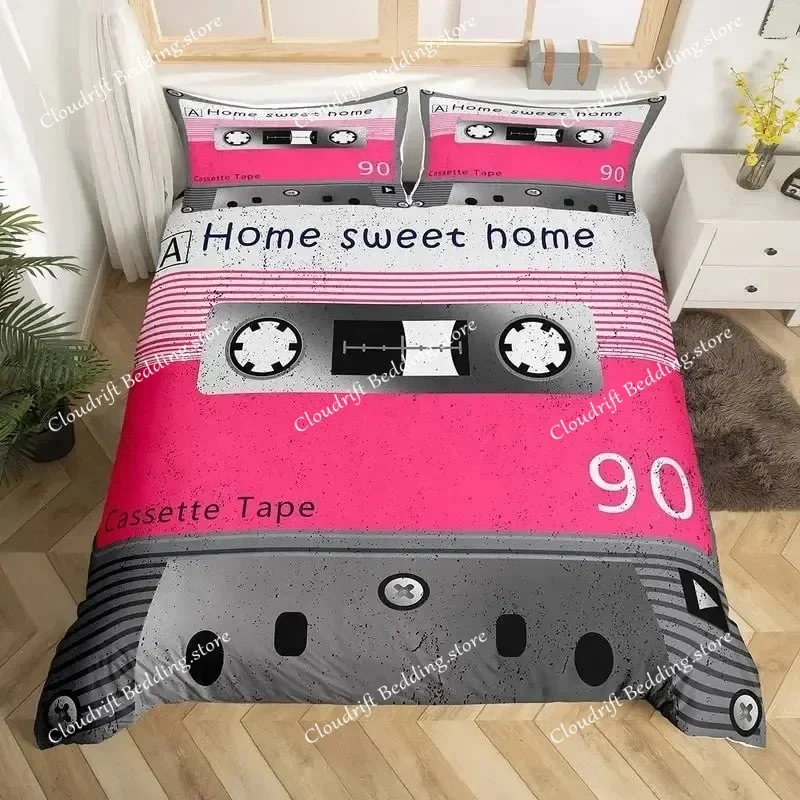 3D Print Record King Full Duvet Cover Vintage Disc Bedding Set CD Musical Comforter Cover Movie Theme Polyester Quilt Cover