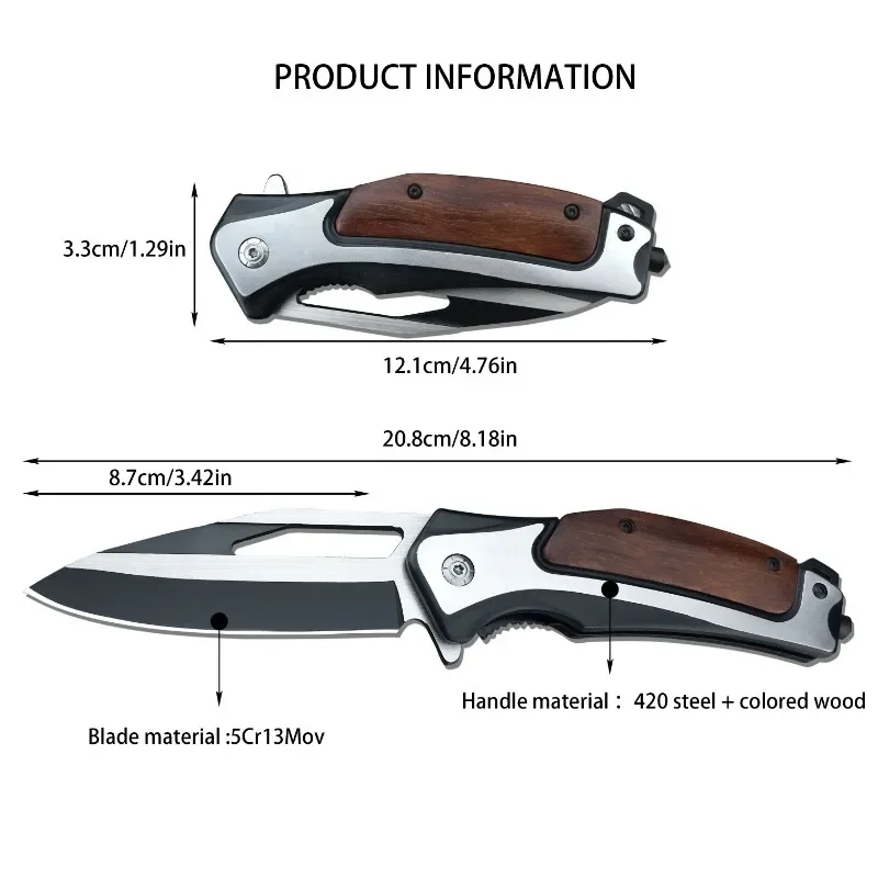 Kitchen Stainless Steel Sharp Peeling Fruit Knife Outdoor Camping Folding Knife Fishing Hiking Portable Knife Accessories Tools