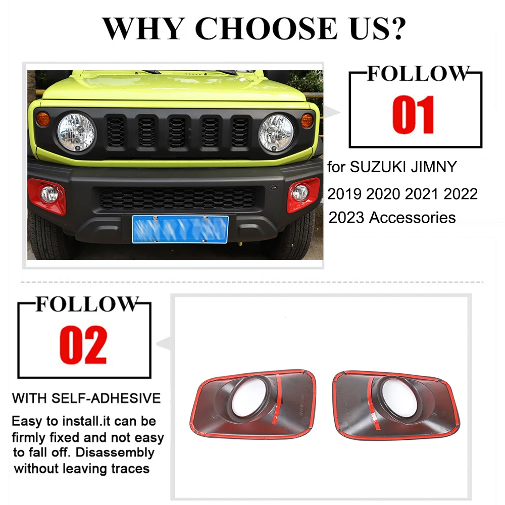 Front Fog Light Lamp Decoration Cover for Suzuki Jimny JB64 JB74 2019 2020 2021 2022 2023 Lamp Hoods Car Exterior Accessories