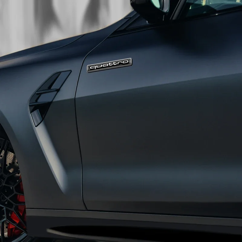Metal Quattro Logo Car Styling Front Grill Badge Emblem Sticker Decals for Audi A4 B8 B6 B9 B7 A3 8P 8V 8L A6 C7 C6 C5 Q5 A5 Q7