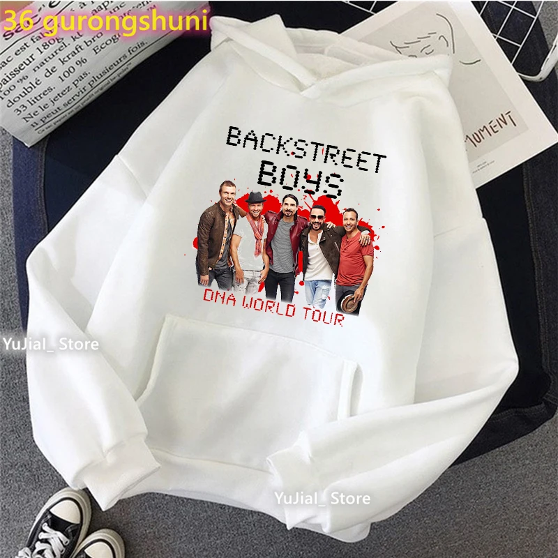 

Backstreet Boys Dna World Tour 2022 Graphic Print White/Gray/Pink Cap Hoodies Women Harajuku Fashion Sweatshirt Femme Tops