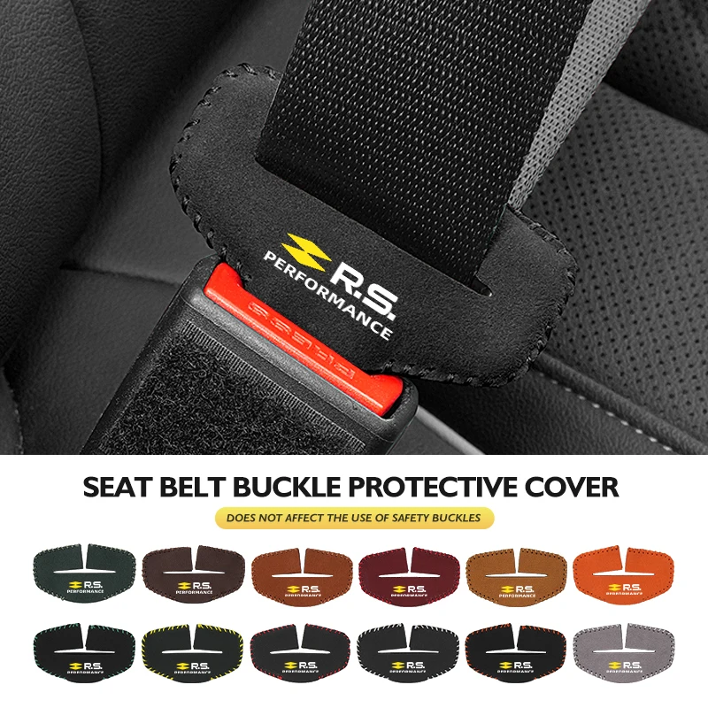 Car Seat Belt Base Buckle Protector Cover Accessories For Renaul RS Kadjar Captur Clio Megane 2 3 4 RS Koleos Logan