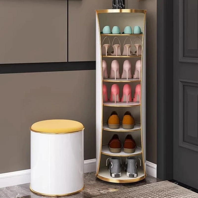 Revolving Shoe Rack, Multi-Layer Entryway Organizer with Vertical Cylinder Design, Space-Saving Rotating Shoe Storage for Home