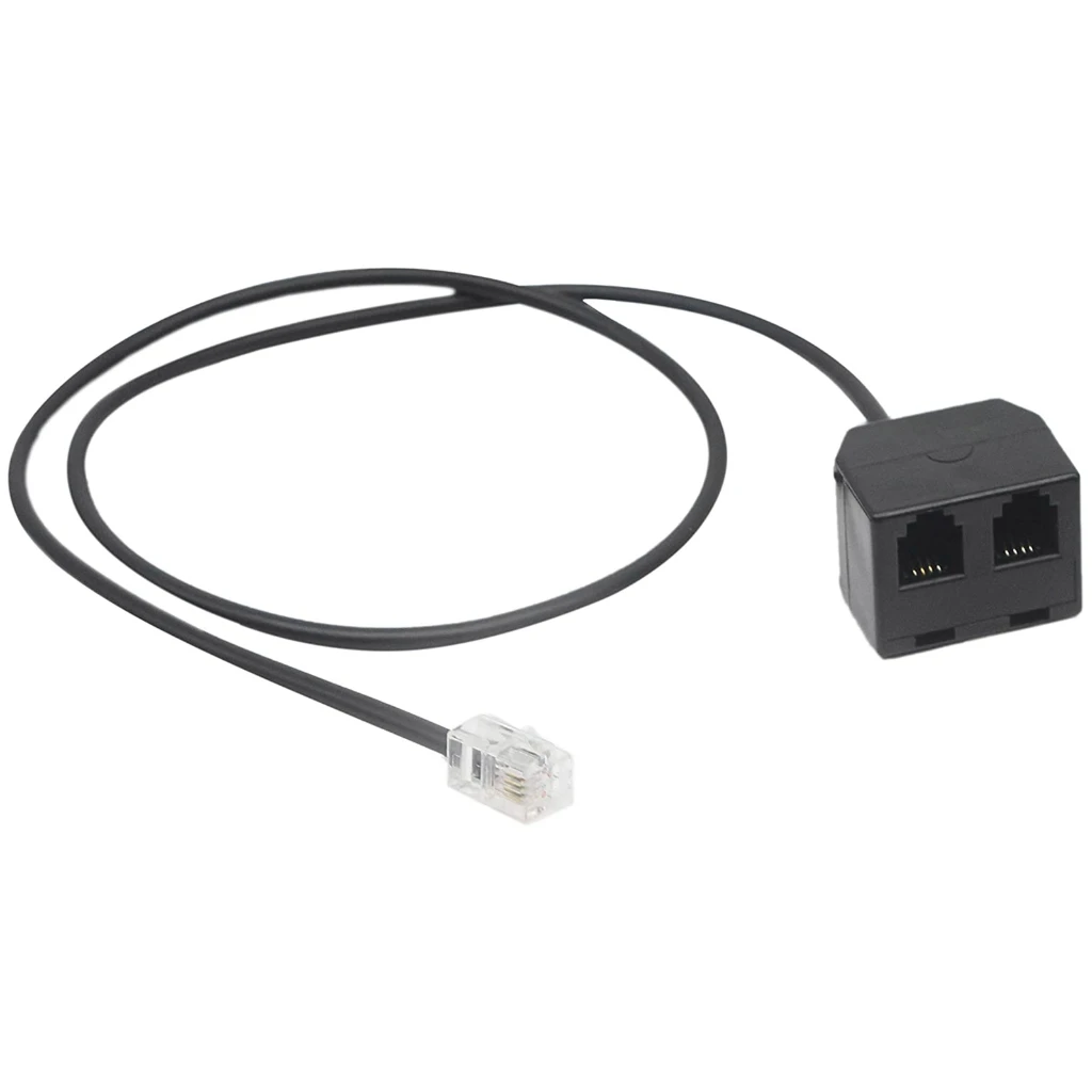 

Universal Extension Cable RJ9 Male to 2 Female 4P4C Connector Adapter Splitter RJ9 Telephone Splitter Line Replacement