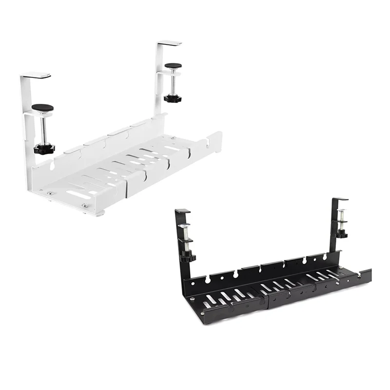 

ABJY-Under Desk Cable Storage Rack Expandable Management Tray Desk Socket Holder Wire Cord Power Strip Adapter
