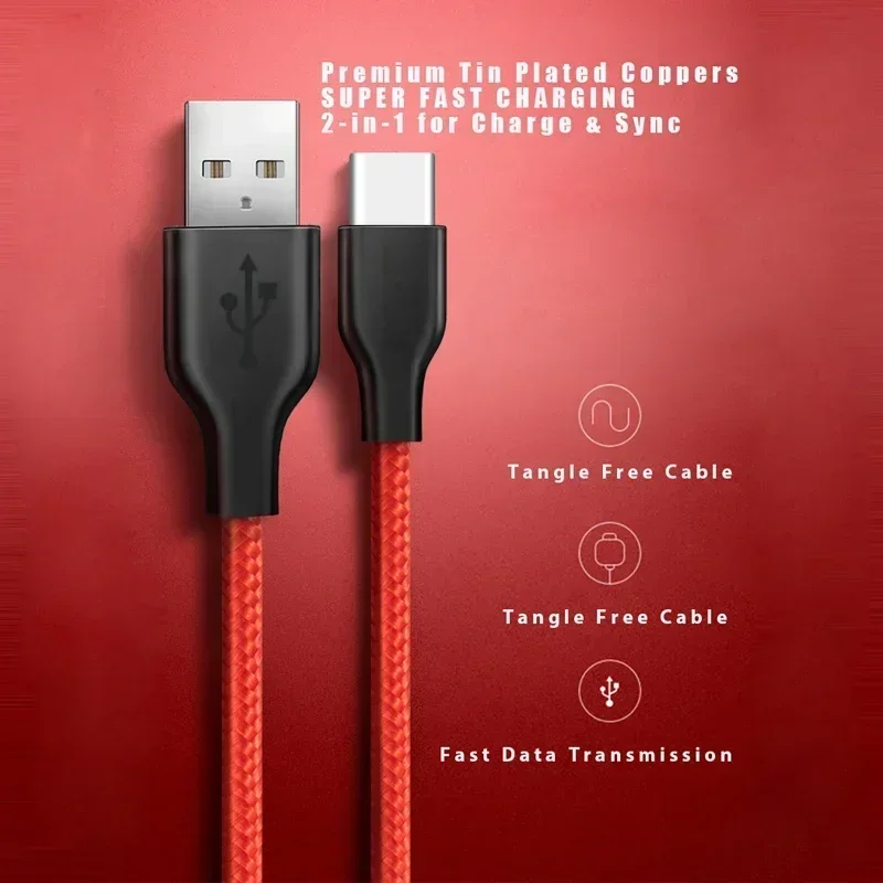 Type C USB Cable Charging Cable for Charging and Data Transfer 2in1 Cable Multiple Communication Devices Available Fast Charging