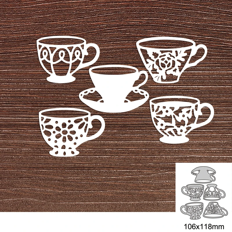 5PCS Cup Metal Cutting Dies For DIY Scrapbook Cutting Die Paper Cards Embossed Decorative Craft Die Cut 2022 New