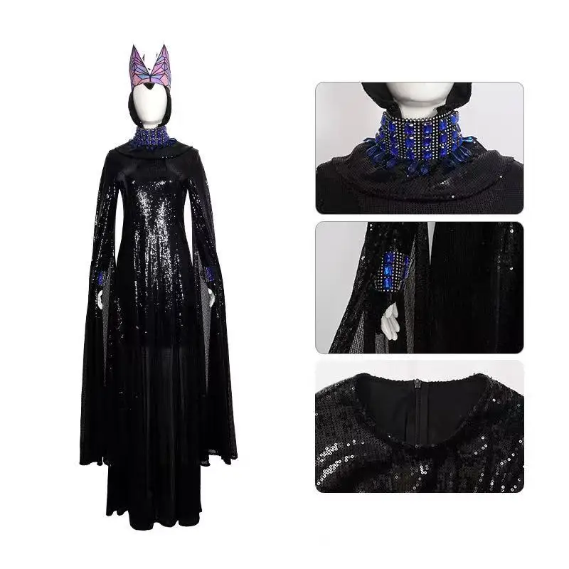 

Role-playing costume Evil Black Queen Halloween carnival set SUIT