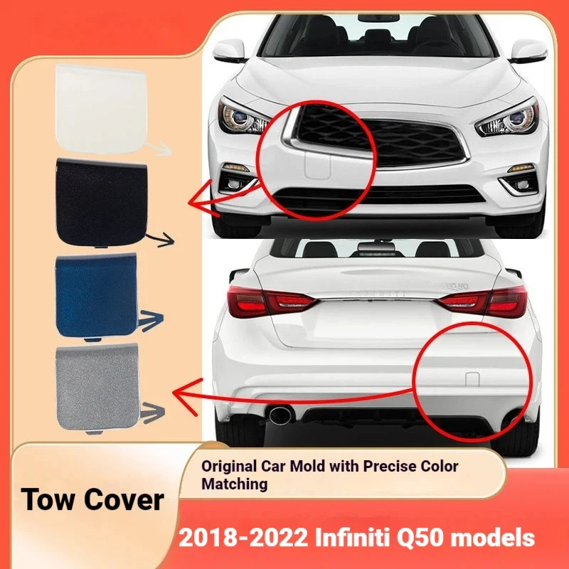 Suitable for 18-22 models of Infiniti Q50 tow cover, front and rear bumper, tow rope cover, trailer hole cover