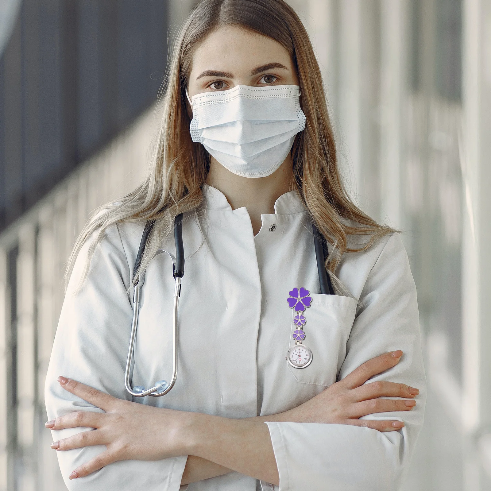 1 قطعة ساعة ممرضة سبائك الزنك ساعة جيب صغيرة ديكور معلق ساعة الإبداعية مهرجان هدية للنساء الرجال