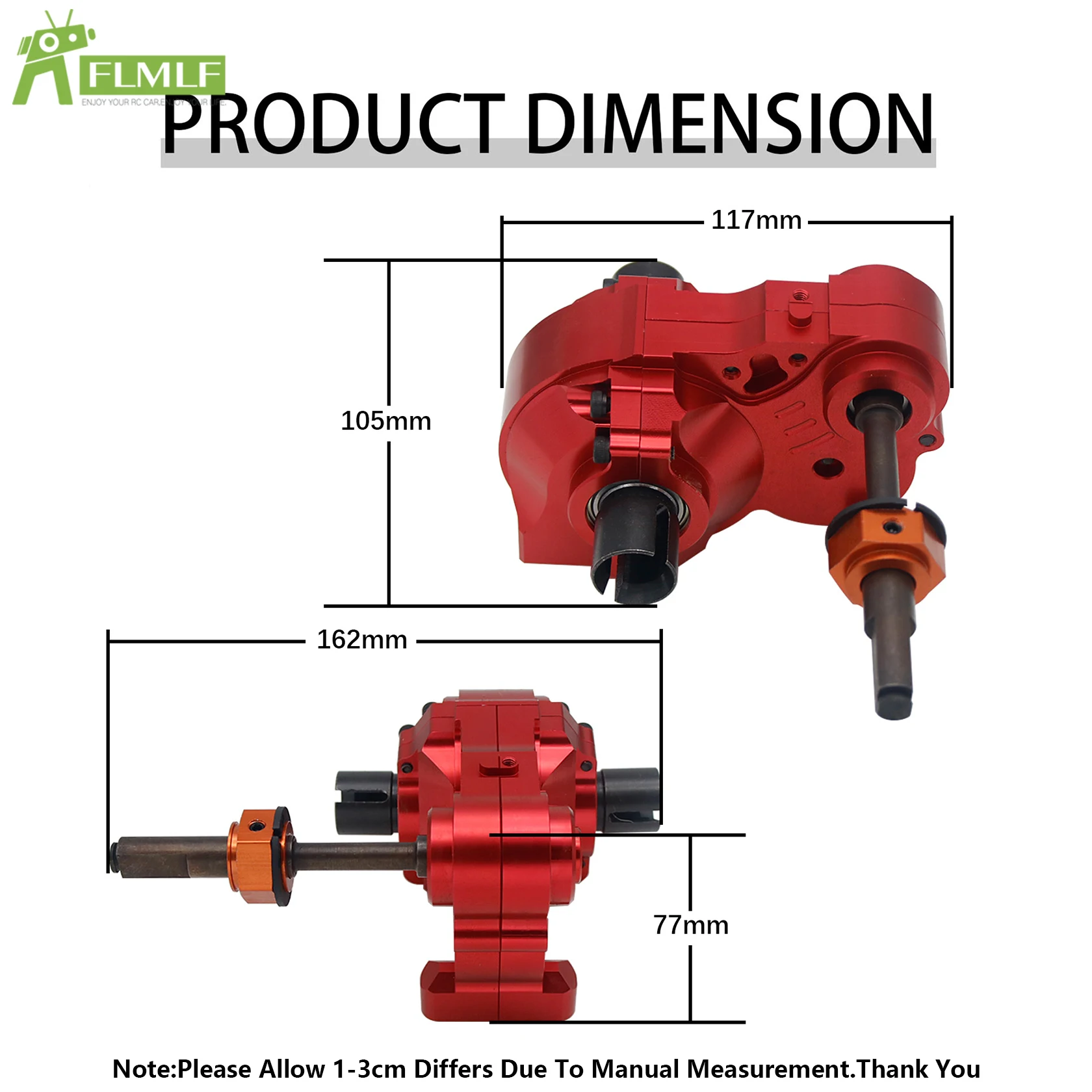 Alloy CNC Gear Box or Diff Transmission Gearbox Kit Fit for 1/5 HPI ROFUN BAHA ROVAN KM BAJA 5B 5T 5SC Rc Car Toys Games Parts