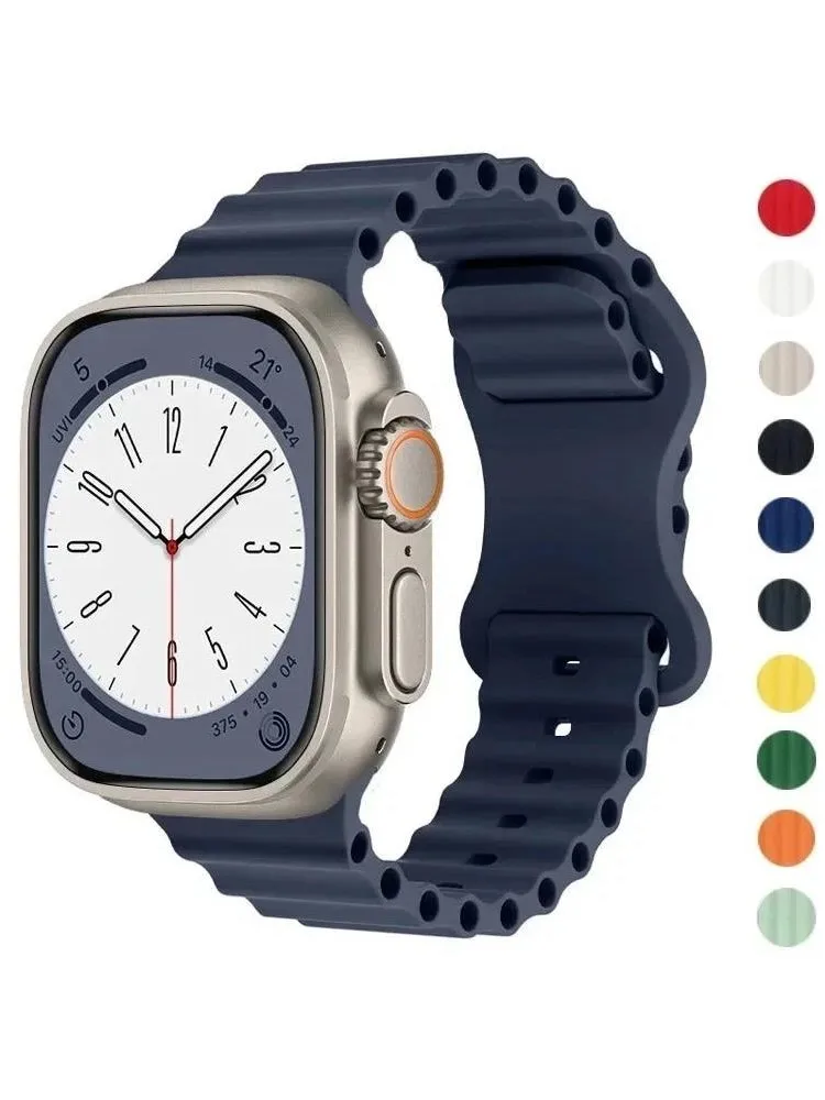 Silikonowy pasek Ocean do Apple Watch Ultra 3 2 1 49mm, oddychająca bransoletka, opaska na nadgarstek, seria 9 8 7 6 5 4 SE 45mm 44mm 42mm — 2