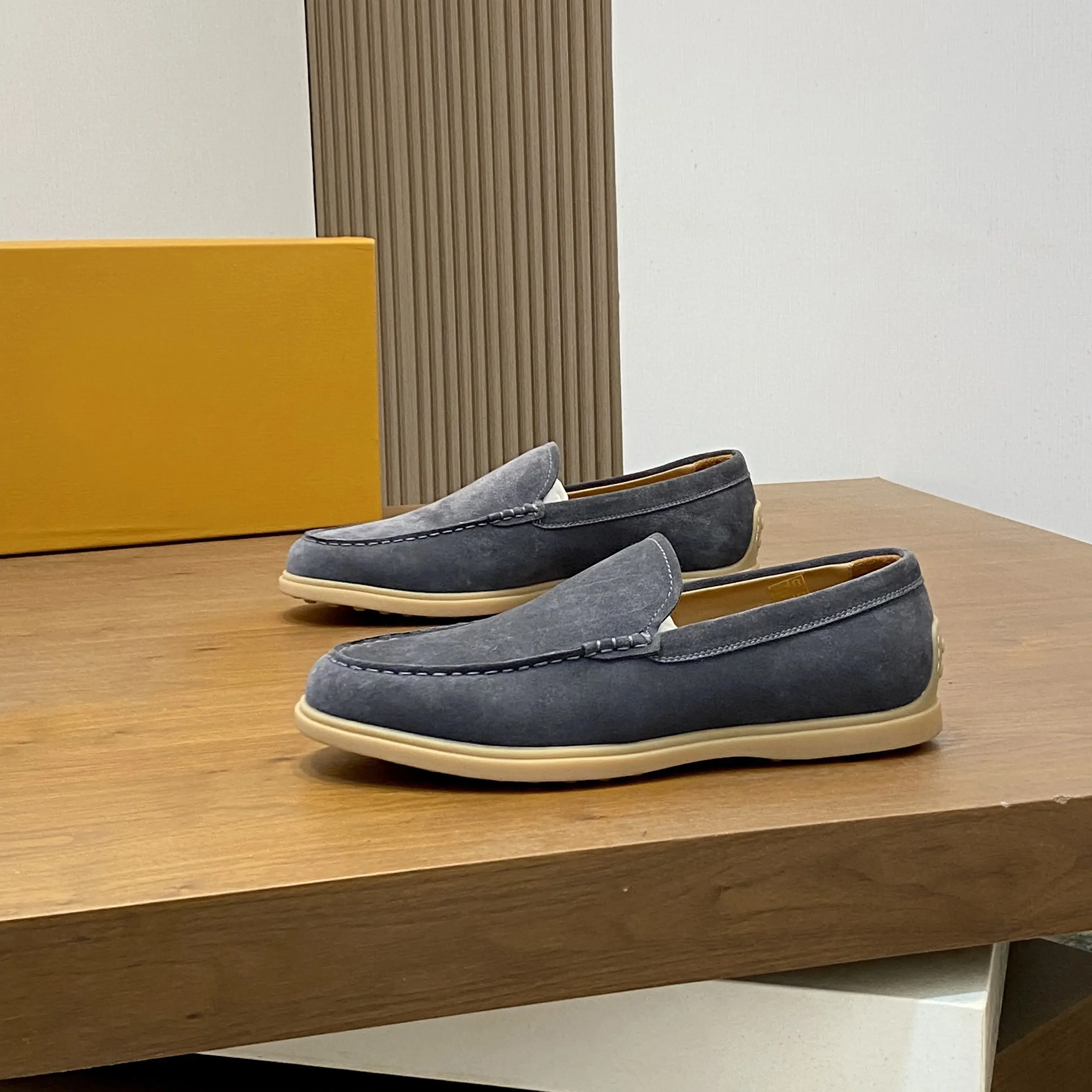 New Arrival Men Matte Suede Loafers,Solid Color Flat Slip On Lazy Shoes,Fashion Casual Daily Walking Footwear,Soft Non Slip Sole