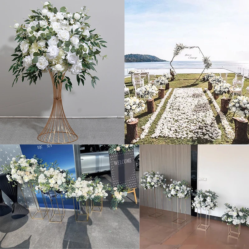 كرة زهور اصطناعية من أوراق النباتات الخضراء، تشكيلة خضراء لطاولة الزفاف، قطعة مركزية لعرض الحفلات على شكل كرة زهرية