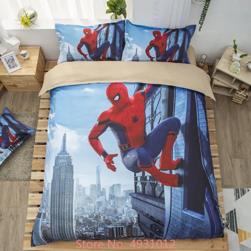 

Superhero Fight Spiderman Duvet Cover Set Thicken 3D Character Pillowcases Twin Full Queen King Boys Adult Bedroom Bedding