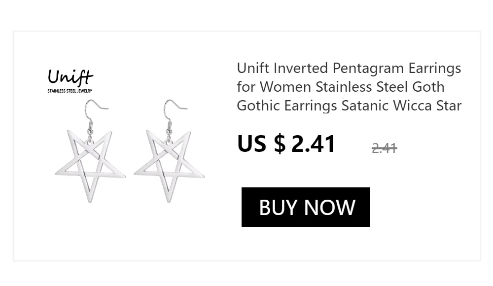 Unift Inverted Pentagram Satanic Necklace for Men  Stainless Steel Long Neck Chain Goth Gothic Occult Wicca Pentacle Jewelry