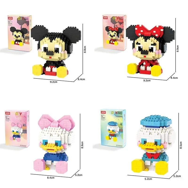 

Disney anime cartoon character Mickey Donald Duck Daisy Minnie assembly toy doll micro particle building block puzzle gift