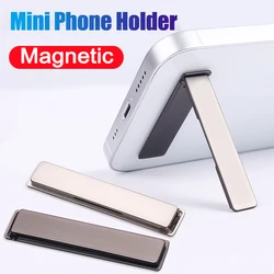 Ultra Thin Foldable Mobile Phone Holder Bracket Magnetic Metal Alloy Desktop Cell Phone Stands Universal Phone Support Kickstand