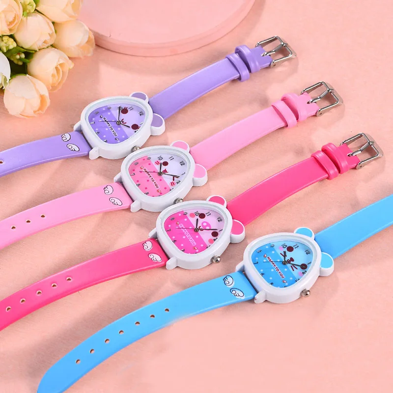 Hamster Shaped Dial Quartz Wrist Watch with PU Leather Strap Cute Cartoon Watches Accurate Durable Comfortable Cute Cartoon