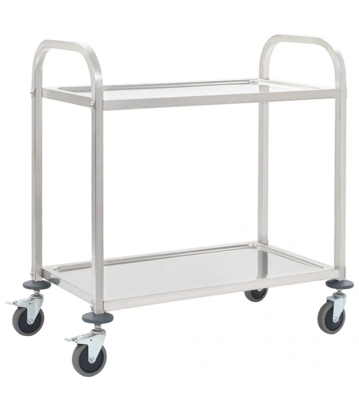 2-Layer Stainless Steel 96,5x55x90 cm Kitchen Carts and Dining Cart