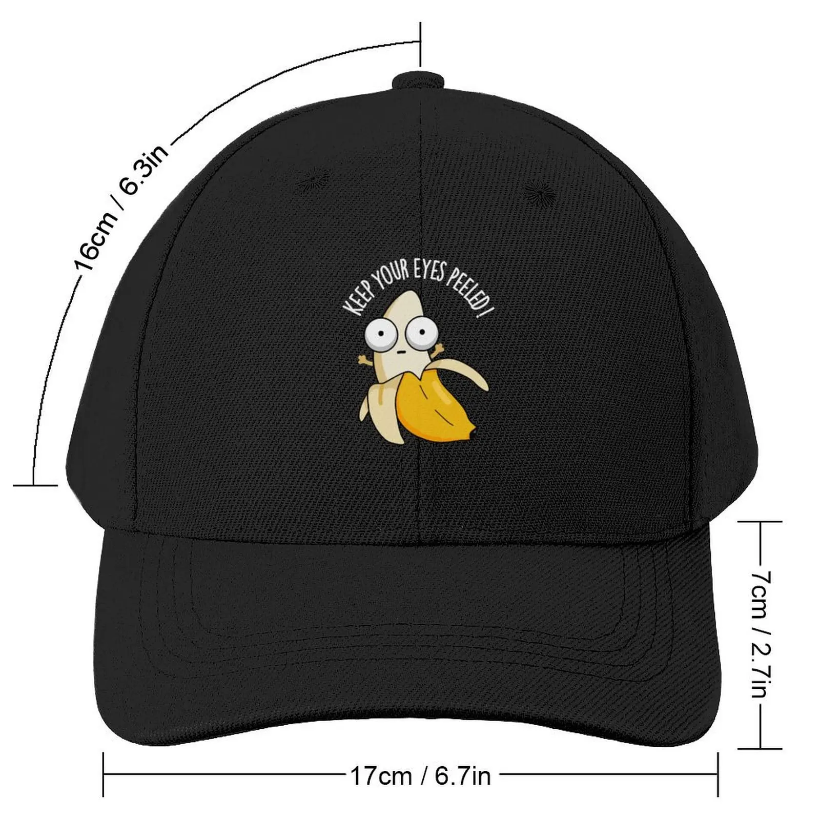 Keep Your Eyes Peeled Funny Banana Puns (Dark BG) Baseball Cap Fishing cap derby hat tea Hat Trucker Hat Golf Wear Men Women's