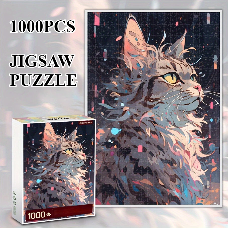 

Идеальный кот, высокое качество, 1000 шт., головоломка для взрослых, рисование кошки, идеальные бумажные пазлы, домашний декор, настенный дисплей