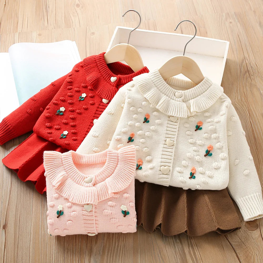 

Girls Dress Clothes Sets Autumn Winter Children Knitted Sweaters Skirts 2pcs Party Suit For Baby Christmas Costume Kids Outfits