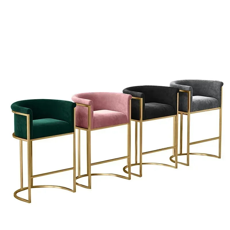 Chờ Đợi Barstool Mềm Bắc Âu Ghế Tựa Lưng Velour Bếp Thanh Phân Sang Trọng Hiện Đại Giải Trí Taburete Cocina Thanh Đồ Nội Thất