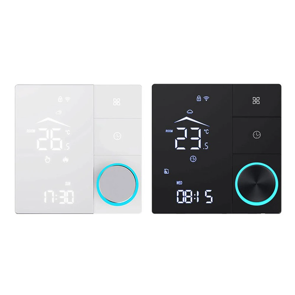 Termostat podłogowy AC90~240V SDM9 z dotykowym panelem sterowania, inteligentny, 16A, z Tuya WiFi, do kotła gazowego i ogrzewania wodnego, 3A, programowalny. (White 3A WIFI) — Zdjęcie 2 z 2