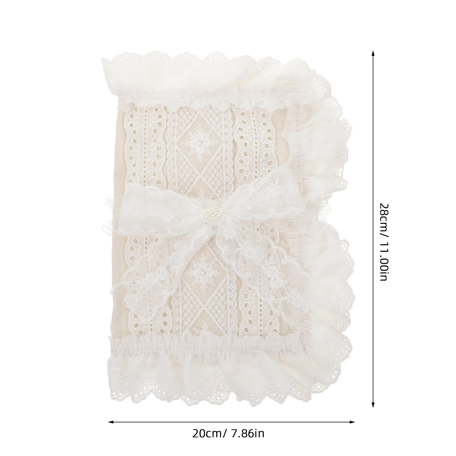 Lace Trim Cloth Book Cover A5 Lightweight Protective Sleeve Book Protector for Hardcover Books Stylish Decor